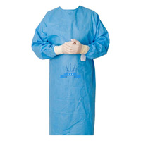 Surgical gown on the cuff, steel, size L, NEMAN, spunbond, individual packaging, package quantity - 10 pcs., Sterile Surgical gown on the cuff, steel, size L, NEMAN, spunbond, individual packaging, package quantity - 10 pcs., Sterile, в интернет-магазине