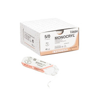 MONOCRYL ETHICON thread, package of 12 pieces, 6-0 USP thickness, length 45 cm, monofilament structure, colorless, resorption 28 days, needle length 11 mm, type of needle cutting, needle bend 3/8 circle TS-1002 MONOCRYL ETHICON thread, package of 12 pieces, 6-0 USP thickness, length 45 cm, monofilament structure, colorless, resorption 28 days, needle length 11 mm, type of needle cutting, needle bend 3/8 circle TS-1002, в интернет-магазине