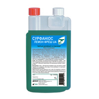Disinfectant Surfanios Lemon Fresh Laboratoires ANIOS for disinfection and cleaning, disinfection of waste, liquid - 1000 ml, without a dispenser. Preparation of working solution - by diluting with water, depending on the required conditionment QC-032 Disinfectant Surfanios Lemon Fresh Laboratoires ANIOS for disinfection and cleaning, disinfection of waste, liquid - 1000 ml, without a dispenser. Preparation of working solution - by diluting with water, depending on the required conditionment QC-032, в интернет-магазине