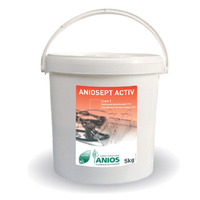 Disinfectant Aniosept Asset Laboratoires ANIOS for disinfection and pre-sterilization cleaning of instruments and equipment, white powder 1000 g volumetric spoon. Preparation of working solution Powder. Dilute in water, depending on the desired conditioning QC-038 Disinfectant Aniosept Asset Laboratoires ANIOS for disinfection and pre-sterilization cleaning of instruments and equipment, white powder 1000 g volumetric spoon. Preparation of working solution Powder. Dilute in water, depending on the desired conditioning QC-038, в интернет-магазине
